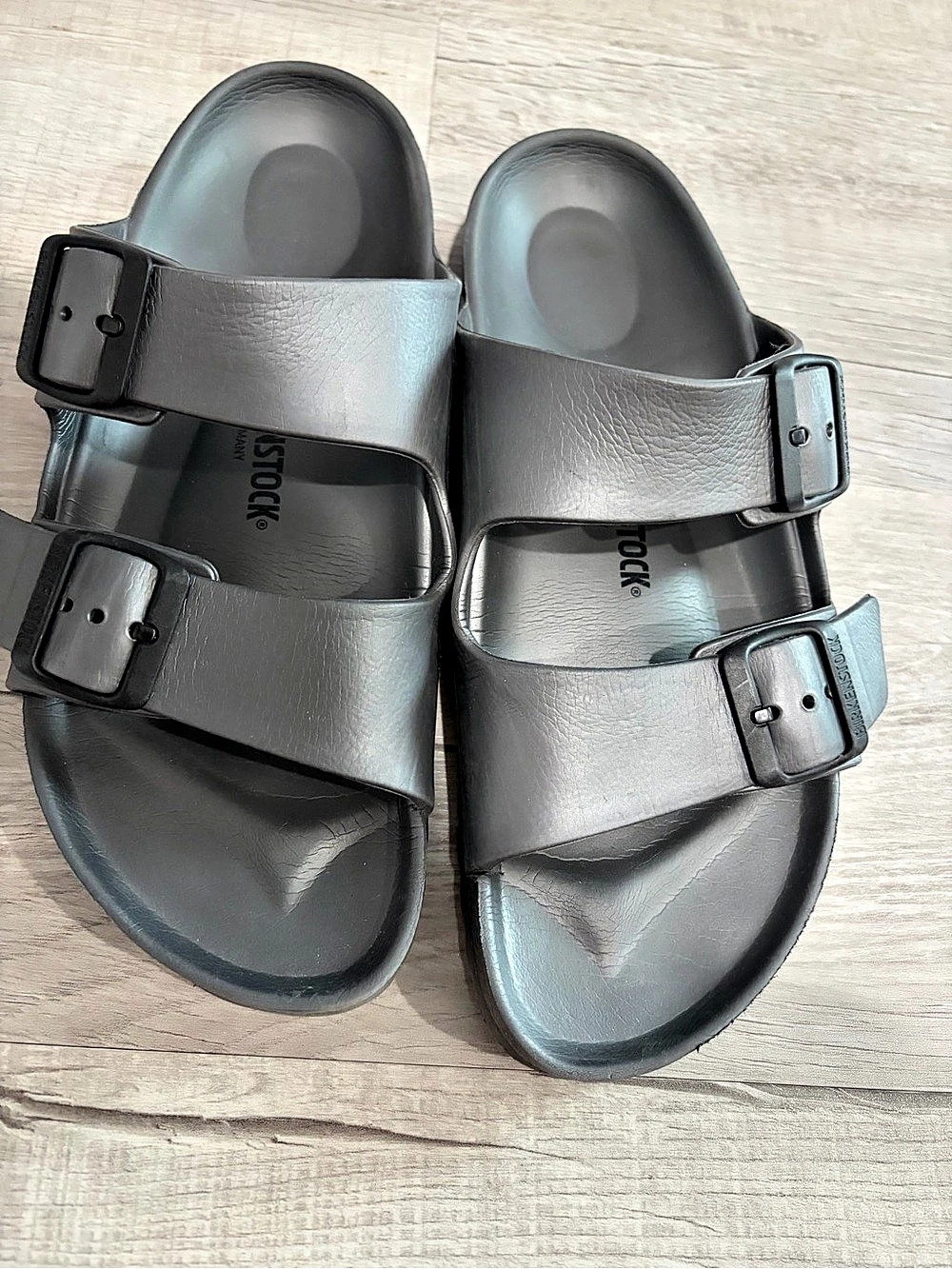Birkenstock Arizona EVA Two-Buckle Sandals Metallic Anthracite EU 39